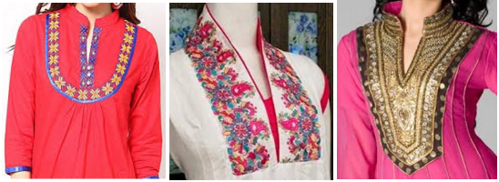 Types of Neck Embroidery Patterns